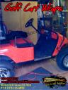 Golf cart decals, graphics, stickers, wraps & Chrome, Black, Gold Trim 814-838-6377