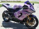KAWASAKI ZX6 sport bike wrap, bike wrap, punch metal purple, motorcycle wrap, PowerSportsWraps.com