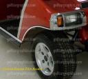Chrome, Gold or Black wheel flairs for golf carts, all makes & models do it yourself apply www.golfcargraphics.com