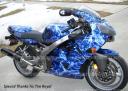 custom flame wrap on Kawasaki ZZR applied by a first time user, Do it yourself wraps hundreds to choose from : PowerSportsWraps.com