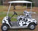 Cow print golf cart decal wrap, you apply it yourself.. we provide what you need to do it. Powersportswraps.com