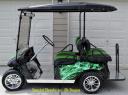 golf cart wrap using slimy Green flame kit from PowerSportswraps.com