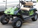 golf cart wrap.. green flame applied by fist time user Powersportswraps.com
