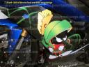 Marvin Martian decal applied over top of bike wrapping film.. create your own bike wrap– Powersportswraps.com