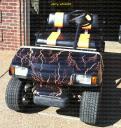 Lightning Black-Orage golf cart wrap
