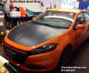 matte black hood wrap on new dodge dart we sell the film you need to do this DIY install PowerSportsWraps.com