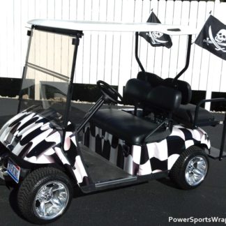 Racing Flag golf car wrap