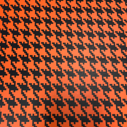 Hounds-Tooth-wrapping-film-Orange-Black-pattern-shown-with-matte-finish