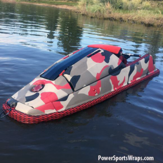Red-Gray-Camo wrap on Jet Ski