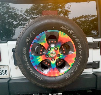 jeep JK wheel wrap in Tie Dye
