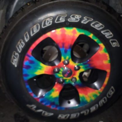 tie dye jeep JK wheel wrap