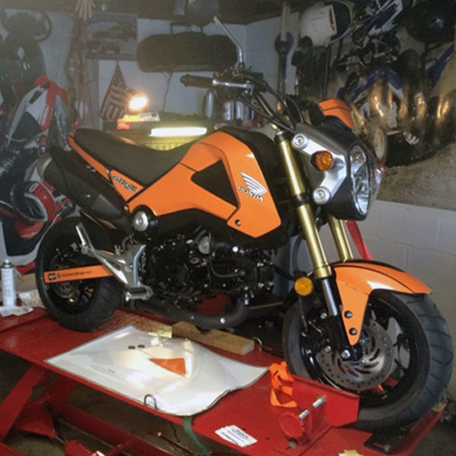 Solid-Orange honda grom decal kit