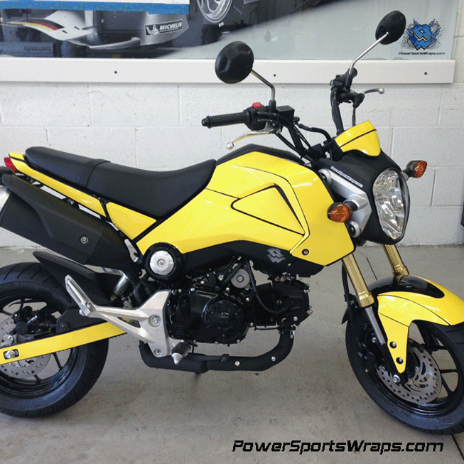 Solid-Yellow honda grom decal kit