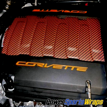 Orange Black carbon fiber wrap