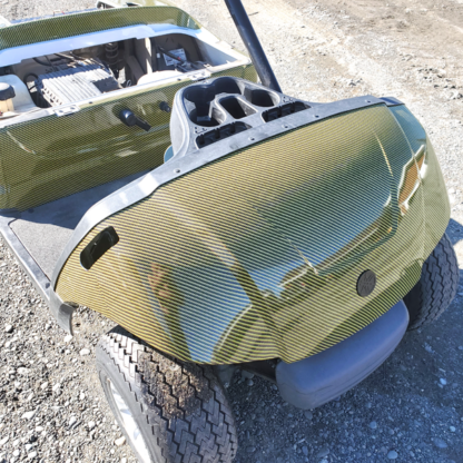 Carbon-Fiber-Yellow-mounted-on-Yamaha-golf-cart