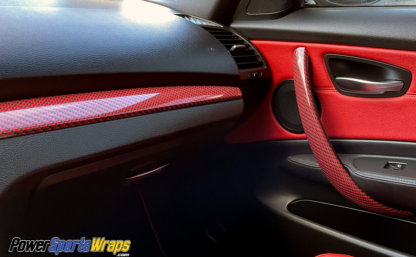 Deep-Red-Black-Carbon-Fiber-wrapping-film-BMW-135i-Interior