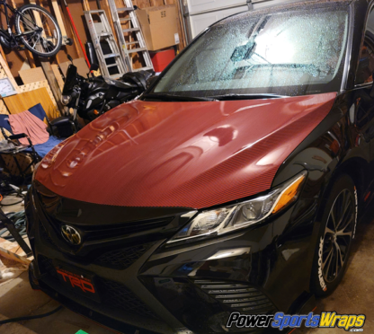 Deep-Red-Black-Carbon-fiber-hood-wrap