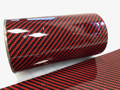 Deep-red-carbon-fiber with gloss finish