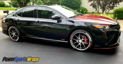 Deep Red Black Carbon Fiber cast wrapping film for automotive -marine applications