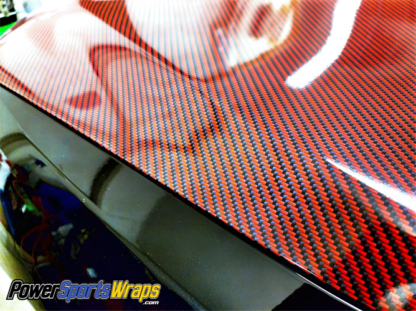 Deep Red Black digital Carbon Fiber cast wrapping film