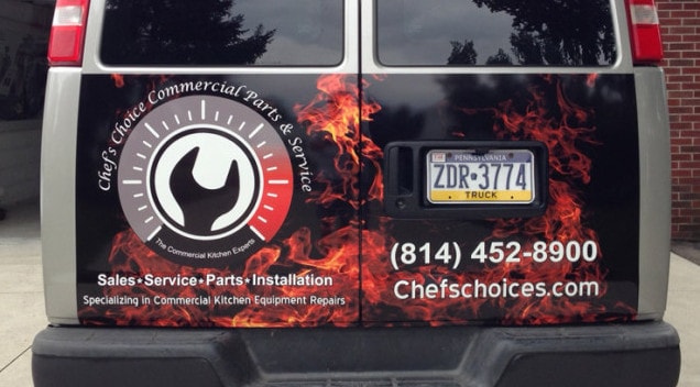 Chefs Choice van graphics vinyl wrap