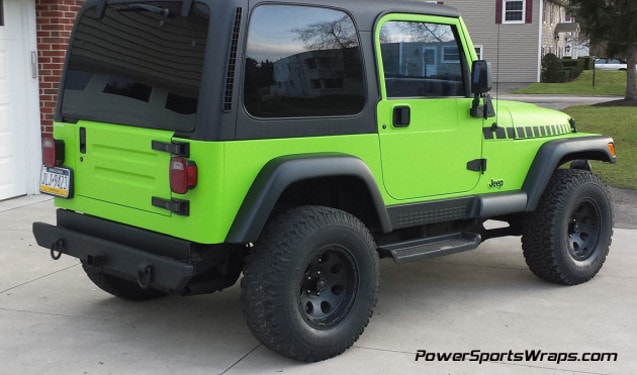 Jeep Wrangler Color Change Vinyl Wrap- Toxic Greenp