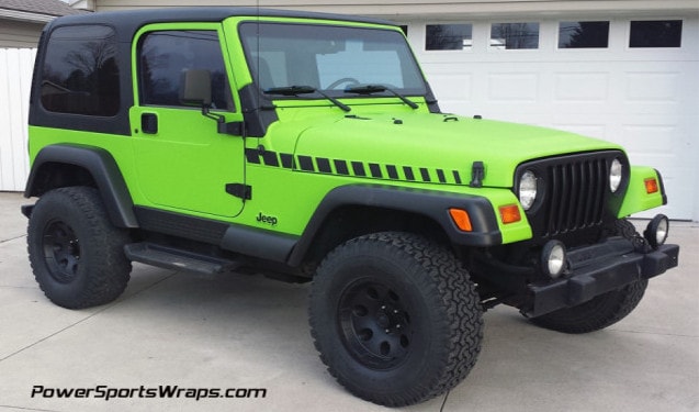 Jeep Wrangler Color Change Vinyl Wrap- Toxic Green
